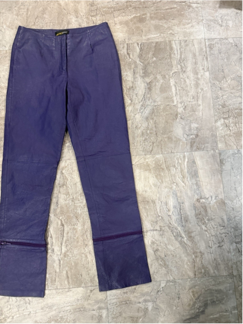 VTG Metro Style Purple leather Biker Pants Sz 4 NWT moto Y2K